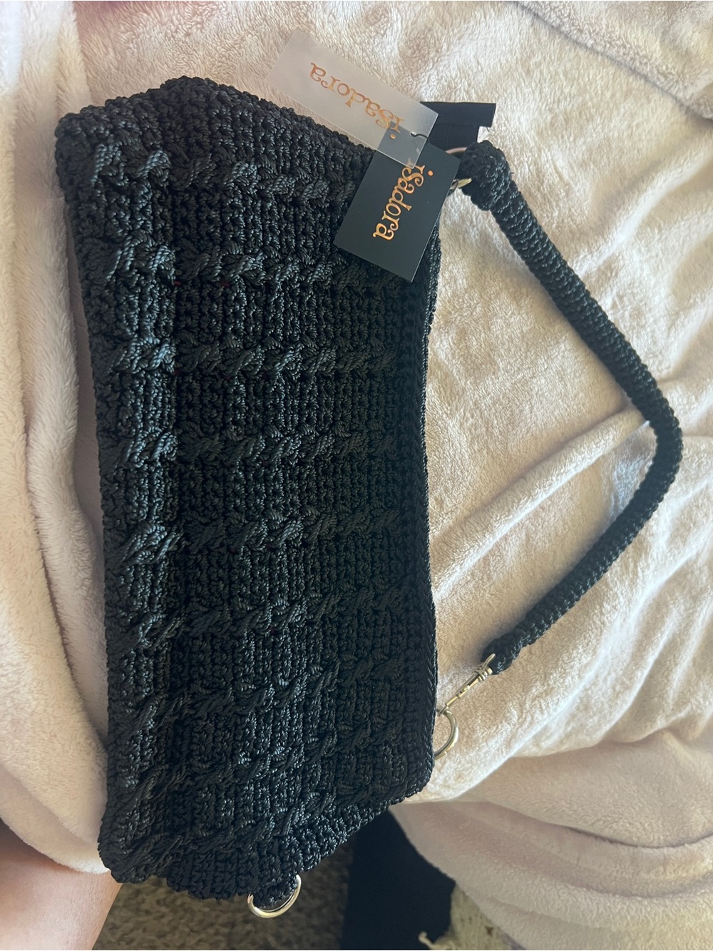 Beaded Crochet Small Purse - Black by